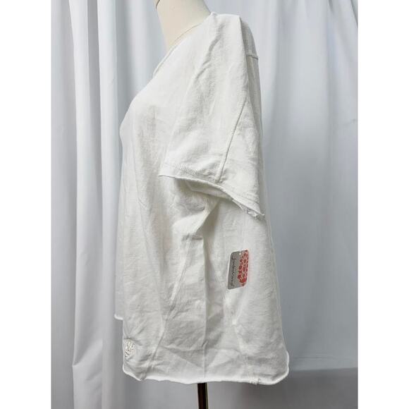 NWT! Free People Women's Slam Dunk Tee White LARGE - Picture 7 of 12